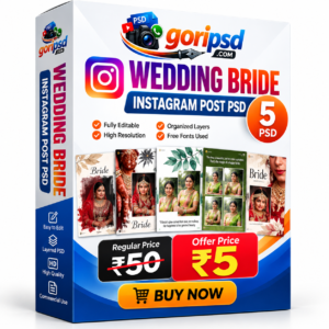 Wedding Bride Instagram Post PSD – 5 Premium Designs